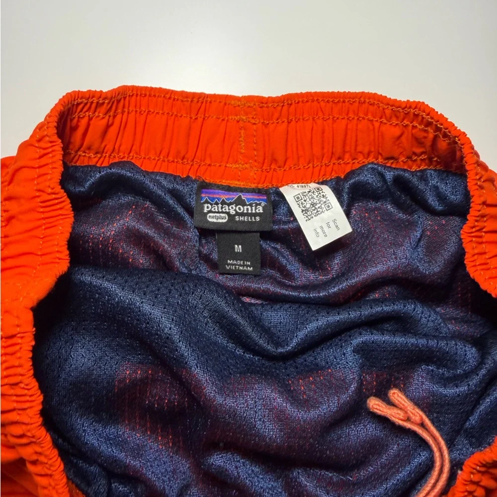 Patagonia Kids Boys Baggies Shorts Size M Orange Swim Trunks Mesh Lined - Picture 5 of 8